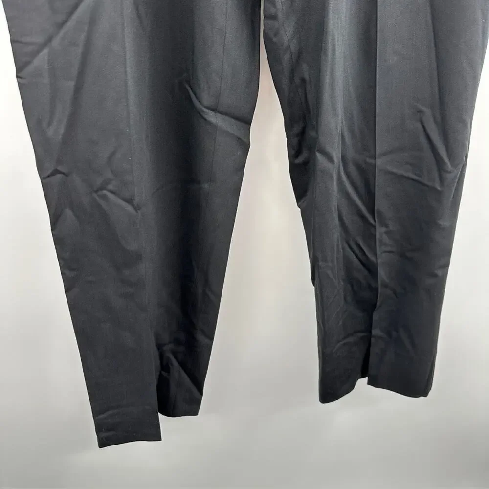 Pal Zileri Black‎ Wool Straight Leg Trouser Dress Pants Size 56